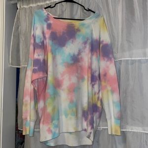 womens oversized lounge tie-dye sweatshirt